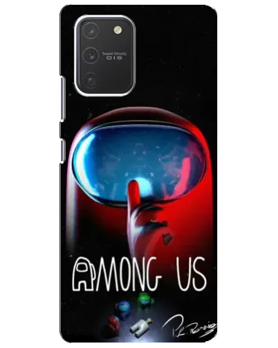 Чехол для Samsung Galaxy S10 Lite с картинкой «Красный импостер — макро»
