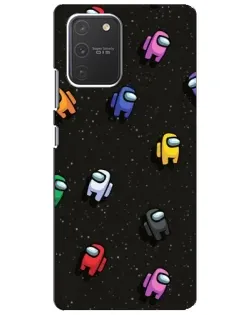 Чехол для Samsung Galaxy S10 Lite с картинкой «Космический паттерн Among Us»