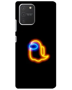 Чехол для Samsung Galaxy S10 Lite с картинкой «Among Us неоновое сияние»