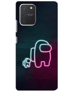 Чехол для Samsung Galaxy S10 Lite с картинкой «Among Us неон-арт»