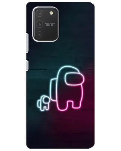Чехол для Samsung Galaxy S10 Lite с картинкой «Among Us неон-арт»