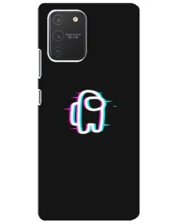 Чехол для Samsung Galaxy S10 Lite с картинкой «Among Us неон»