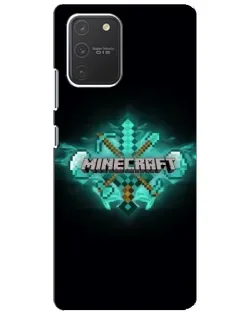 Чехол для Samsung Galaxy S10 Lite с картинкой «Minecraft Diamond лого»