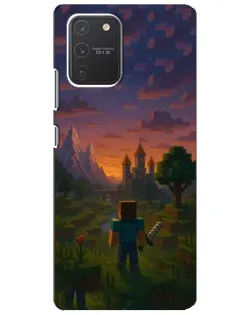 Чехол для Samsung Galaxy S10 Lite с картинкой «Стив у башни»
