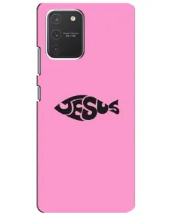 Чехол для Samsung Galaxy S10 Lite с картинкой «Розовый символ  Jesus»