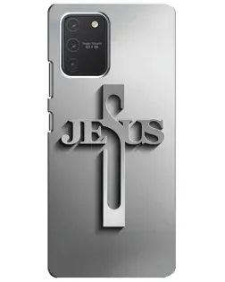 Чехол для Samsung Galaxy S10 Lite с картинкой «Металлический крест Jesus»