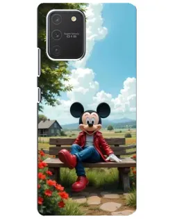 Чехол для Samsung Galaxy S10 Lite с картинкой «Микки на скамейке»