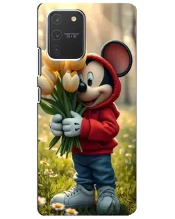 Чехол для Samsung Galaxy S10 Lite с картинкой «Микки с тюльпанами»