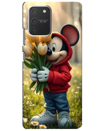 Чехол для Samsung Galaxy S10 Lite с картинкой «Микки с тюльпанами»