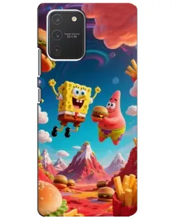 Чехол для Samsung Galaxy S10 Lite с картинкой «Космический фастфуд»