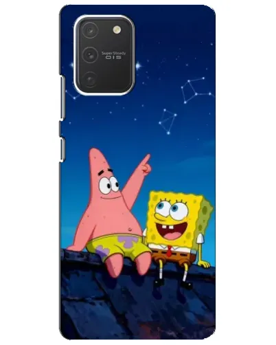 Чехол для Samsung Galaxy S10 Lite с картинкой «Губка Боб и Патрик ночью»