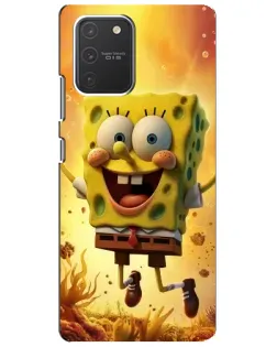 Чехол для Samsung Galaxy S10 Lite с картинкой «Губка Боб прыгает»