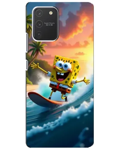 Чехол для Samsung Galaxy S10 Lite с картинкой «Губка Боб серфингист»