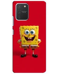 Чехол для Samsung Galaxy S10 Lite с картинкой «Спанч Боб на красном»