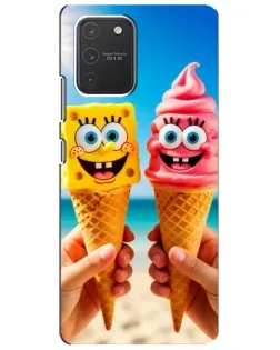 Чехол для Samsung Galaxy S10 Lite с картинкой «Спанч Боб мороженое»