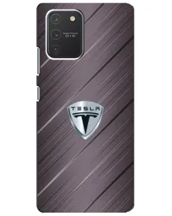Чехол для Samsung Galaxy S10 Lite с картинкой «Металлическая текстура Tesla» Чехол для Samsung Galaxy S10 Lite с картинкой «Металлическая текстура Tesla»