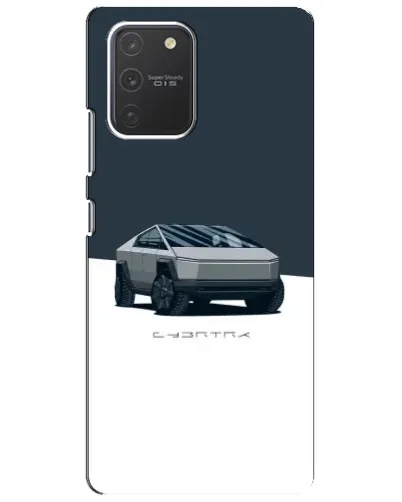 Чехол для Samsung Galaxy S10 Lite с картинкой «Серебристый Cybertruck Tesla»