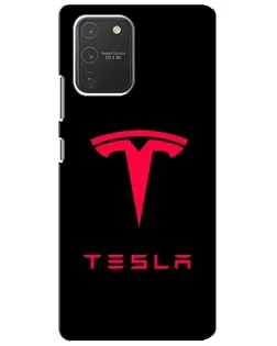 Чехол для Samsung Galaxy S10 Lite с картинкой «Tesla Red Logo» Чехол для Samsung Galaxy S10 Lite с картинкой «Tesla Red Logo»