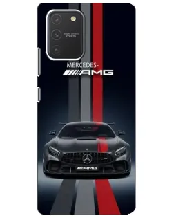 Чехол для Samsung Galaxy S10 Lite с картинкой «Mercedes — белый карбон»