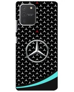 Чехол для Samsung Galaxy S10 Lite с картинкой «Mercedes — бирюзовый акцент»