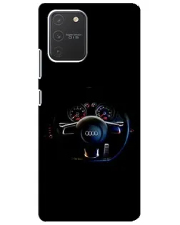 Чехол для Samsung Galaxy S10 Lite с картинкой «Салон Audi — руль»