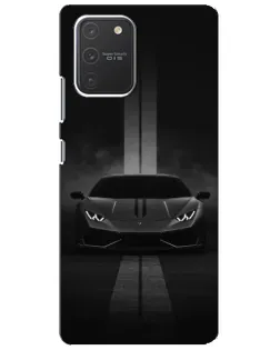 Чехол для Samsung Galaxy S10 Lite с картинкой «Lamborghini симметрия дорог»