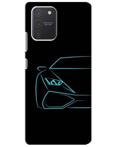 Чехол для Samsung Galaxy S10 Lite с картинкой «Голубой силуэт Lamborghini»