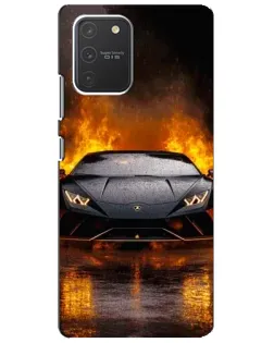 Чехол для Samsung Galaxy S10 Lite с картинкой «Lamborghini в огне»