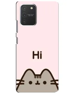 Чехол для Samsung Galaxy S10 Lite с картинкой «Пушин говорит Hi»