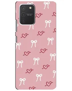 Чехол для Samsung Galaxy S10 Lite с картинкой «Сердца и банты» Чехол для Samsung Galaxy S10 Lite с картинкой «Сердца и банты»