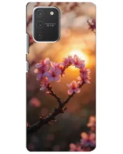 Чехол для Samsung Galaxy S10 Lite с картинкой «Розовый цвет сердце на фоне заката» Чехол для Samsung Galaxy S10 Lite с картинкой «Розовый цвет сердце на фоне заката»