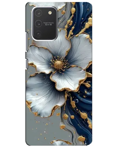 Чехол для Samsung Galaxy S10 Lite с картинкой «Белый цветок и золотой флюид» Чехол для Samsung Galaxy S10 Lite с картинкой «Белый цветок и золотой флюид»