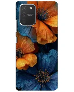 Чехол для Samsung Galaxy S10 Lite с картинкой «Яркая сине-оранжевая флора» Чехол для Samsung Galaxy S10 Lite с картинкой «Яркая сине-оранжевая флора»