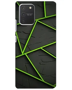 Чехол для Samsung Galaxy S10 Lite с картинкой «Зеленые геометрические линии»
