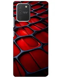 Чехол для Samsung Galaxy S10 Lite с картинкой «Красная глянцевая сетка»