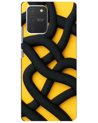 Чехол для Samsung Galaxy S10 Lite с картинкой «Черное желтое переплетение» Чехол для Samsung Galaxy S10 Lite с картинкой «Черное желтое переплетение»