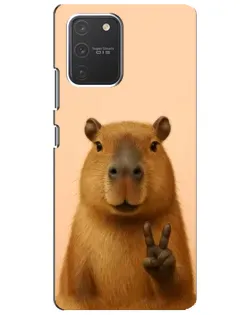 Чехол для Samsung Galaxy S10 Lite с картинкой «Капибара виктория» Чехол для Samsung Galaxy S10 Lite с картинкой «Капибара виктория»