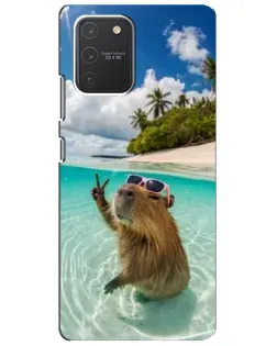 Чехол для Samsung Galaxy S10 Lite с картинкой «Капибара на море» Чехол для Samsung Galaxy S10 Lite с картинкой «Капибара на море»