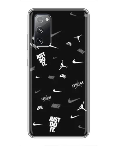 Чехол для Samsung Galaxy S20 FE с картинкой «Nike Black Pattern» Чехол для Samsung Galaxy S20 FE с картинкой «Nike Black Pattern»