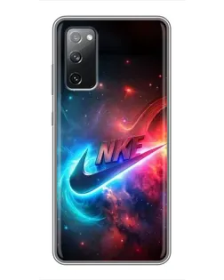 Чехол для Samsung Galaxy S20 FE с картинкой «Огненный логотип Nike»