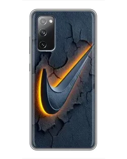 Чехол для Samsung Galaxy S20 FE с картинкой «Объемный логотип Найк»