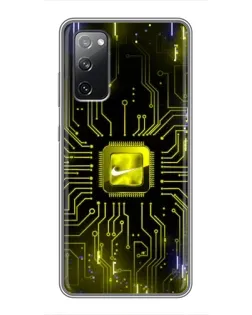 Чехол для Samsung Galaxy S20 FE с картинкой «Nike — золотая искра»
