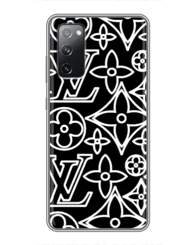 Чехол для Samsung Galaxy S20 FE с картинкой «Черно-белый узор LV»