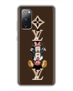 Чехол для Samsung Galaxy S20 FE с картинкой «LV и Микки Маус»
