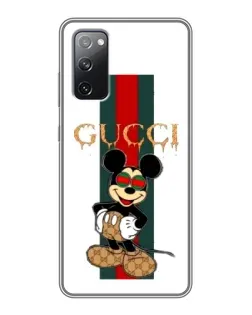 Чехол для Samsung Galaxy S20 FE с картинкой «Микки Маус Gucci — полосы»