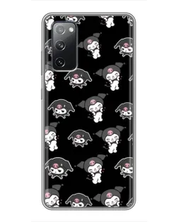 Чехол для Samsung Galaxy S20 FE с картинкой «Черный паттерн Kuromi»