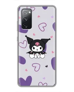 Чехол для Samsung Galaxy S20 FE с картинкой «Kuromi и лавандовые сердца»