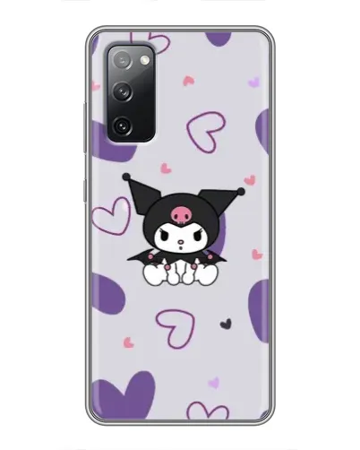 Чехол для Samsung Galaxy S20 FE с картинкой «Kuromi и лавандовые сердца»