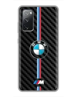 Чехол для Samsung Galaxy S20 FE с картинкой «Эмблема BMW и карбон»