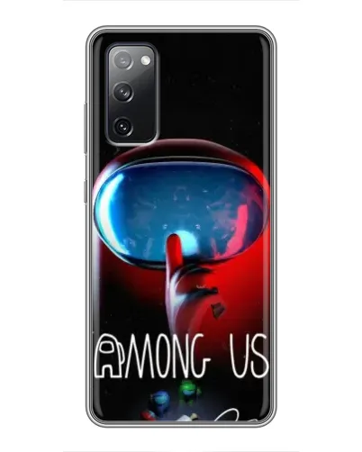 Чехол для Samsung Galaxy S20 FE с картинкой «Красный импостер — макро»